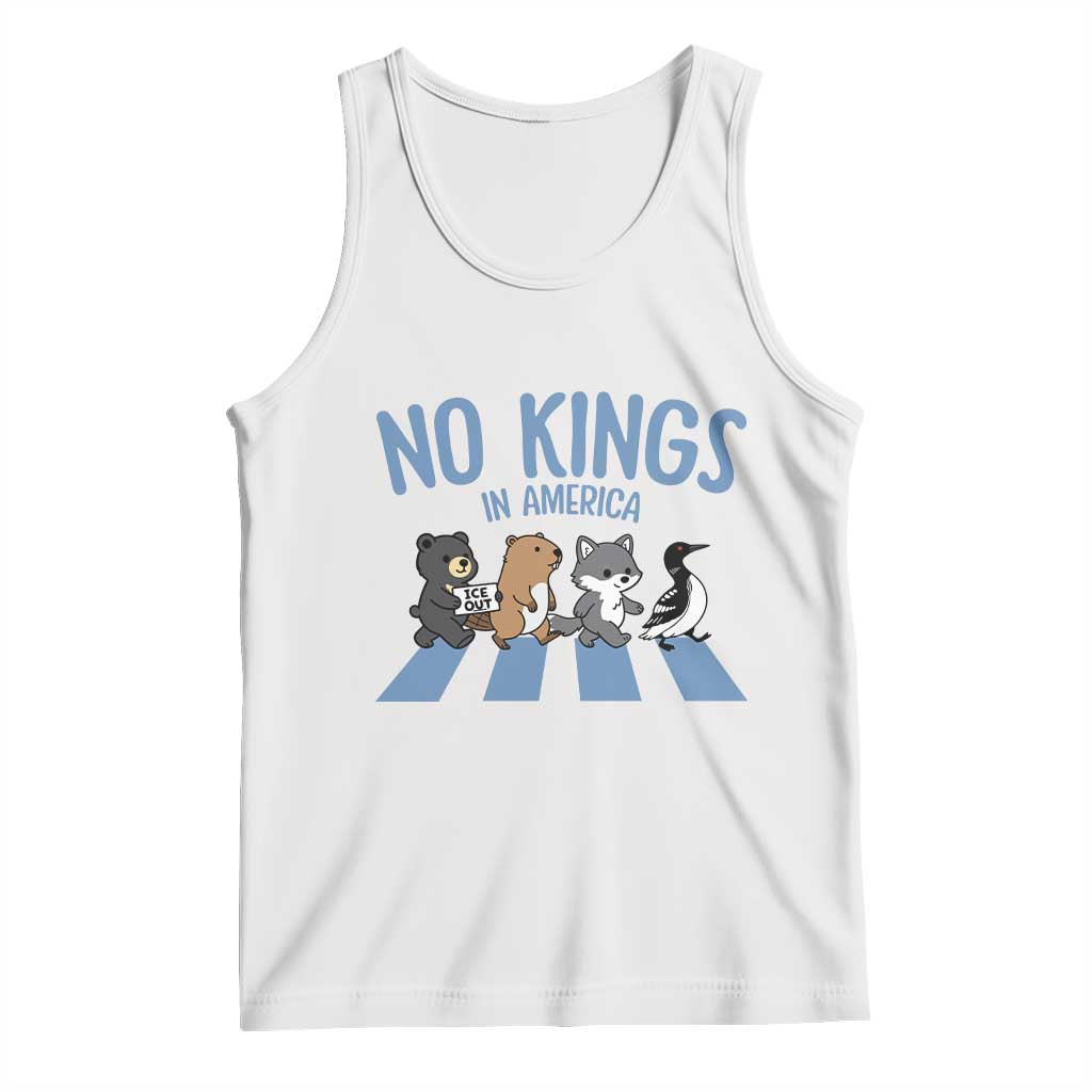 Funny Political No Kings In America Tank Top Gift For Animal Lovers TS12 White Print Your Wear