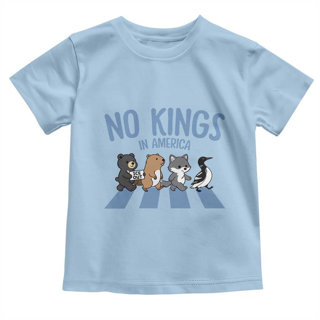 Funny Political No Kings In America Toddler T Shirt Gift For Animal Lovers TS12 Light Blue Print Your Wear