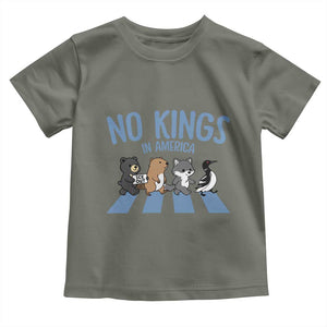 Funny Political No Kings In America Toddler T Shirt Gift For Animal Lovers TS12 Military Green Print Your Wear