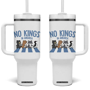 Funny Political No Kings In America Tumbler With Handle Gift For Animal Lovers TS12 One Size: 40 oz White Print Your Wear