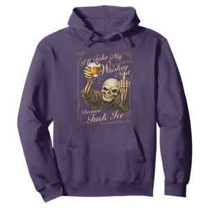 Skeleton Whiskey Hoodie I Will Take My Whiskey Neat No Ice TS12 Purple Print Your Wear