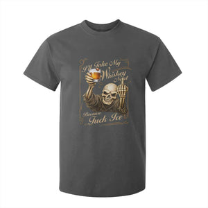 Skeleton Whiskey T Shirt For Kid I Will Take My Whiskey Neat No Ice TS12 Dark Heather Print Your Wear