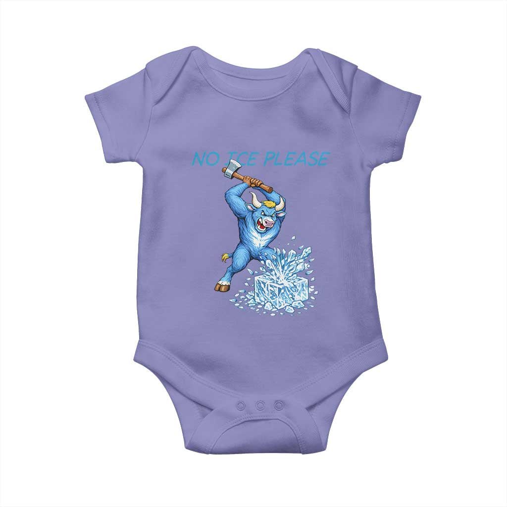 No Ice Please Baby Onesie Funny Babe The Blue Ox Minnesota Folklore TS12 Violet Print Your Wear