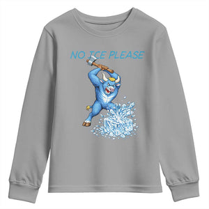 No Ice Please Youth Sweatshirt Funny Babe The Blue Ox Minnesota Folklore TS12 Sport Gray Print Your Wear
