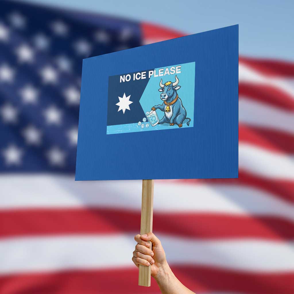 Funny Political Folklore Babe The Blue Ox Protest Sign No Ice Please TS12 Horizontal 18