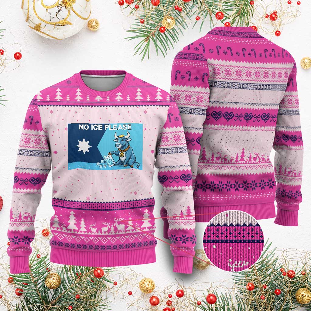 Funny Political Folklore Babe The Blue Ox Ugly Christmas Sweater No Ice Please TS12 Hot Pink Print Your Wear