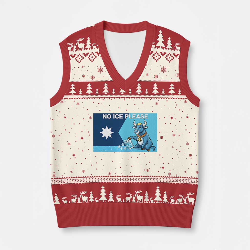 Funny Political Folklore Babe The Blue Ox V-Neck Knit Sweater Vest No Ice Please TS12 Beige Red Print Your Wear
