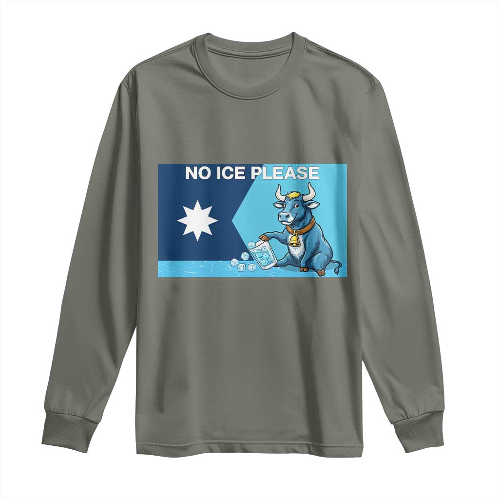 Funny Political Folklore Babe The Blue Ox Long Sleeve Shirt No Ice Please TS12 Military Green Print Your Wear