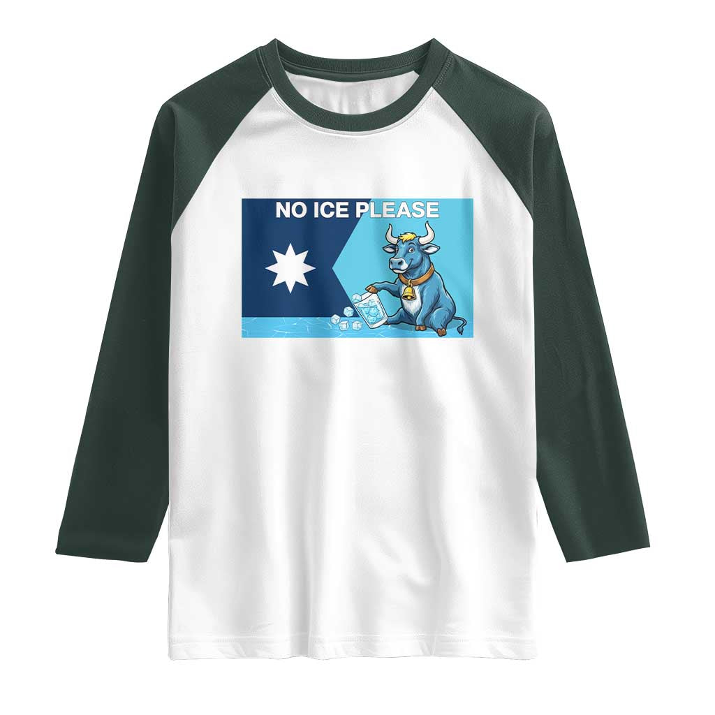 Funny Political Folklore Babe The Blue Ox Raglan Shirt No Ice Please TS12 White Dark Forest Green Print Your Wear