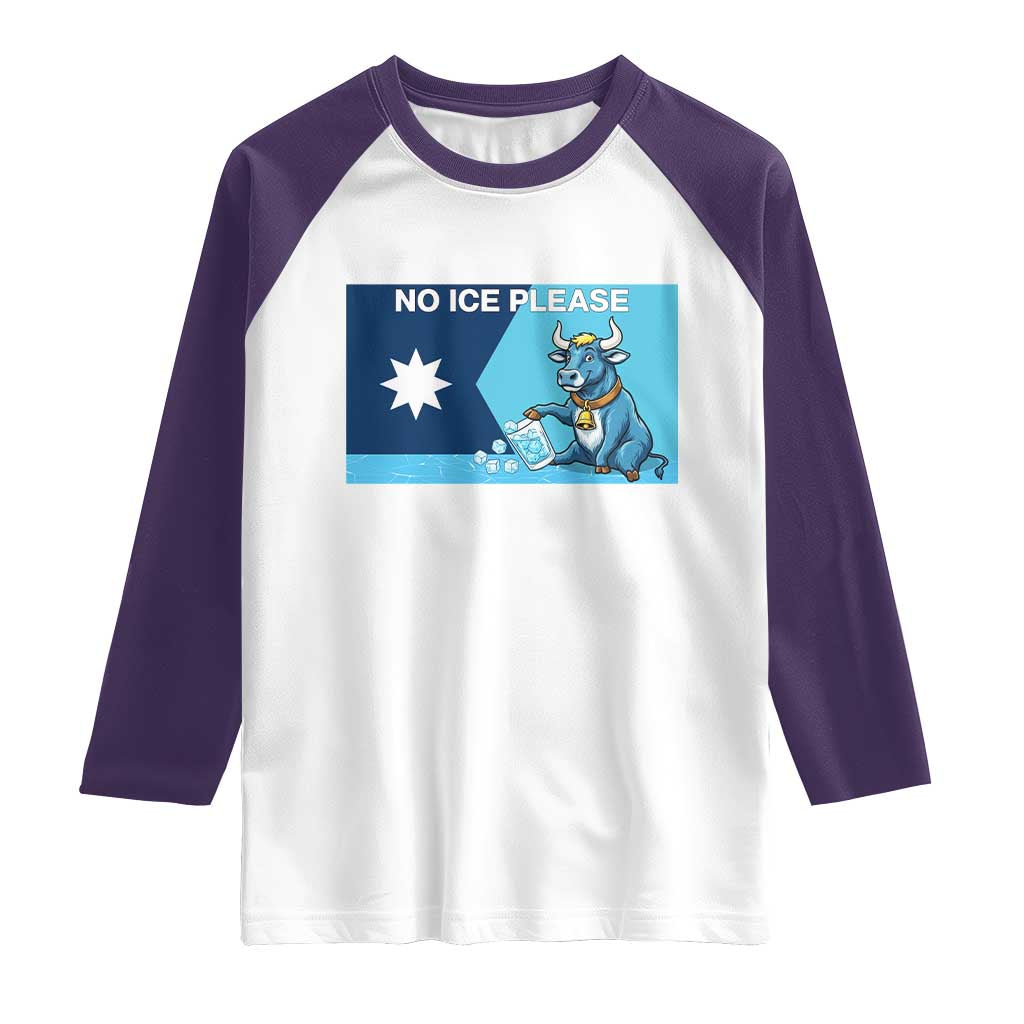 Funny Political Folklore Babe The Blue Ox Raglan Shirt No Ice Please TS12 White Purple Print Your Wear