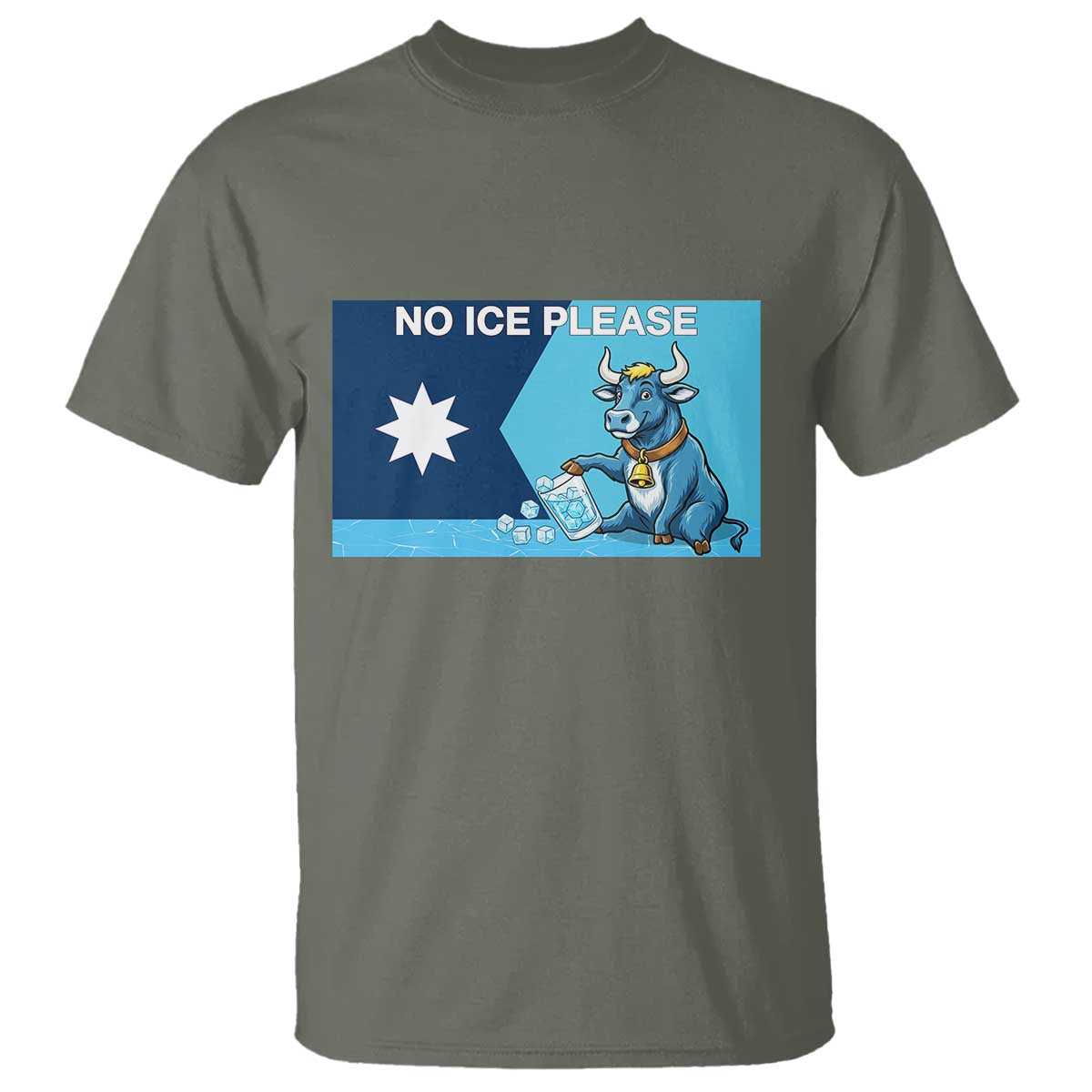 Funny Political Folklore Babe The Blue Ox T Shirt No Ice Please TS12 Military Green Print Your Wear