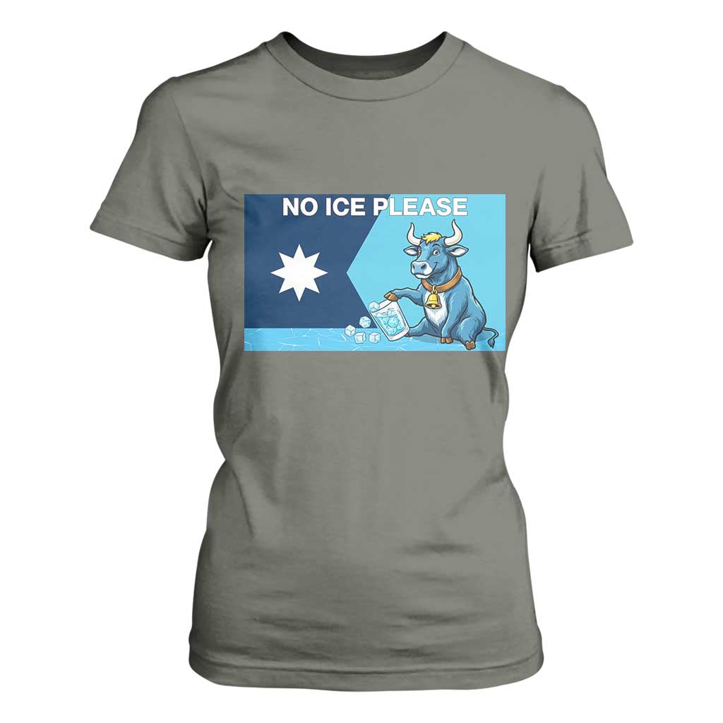 Funny Political Folklore Babe The Blue Ox T Shirt For Women No Ice Please TS12 Military Green Print Your Wear