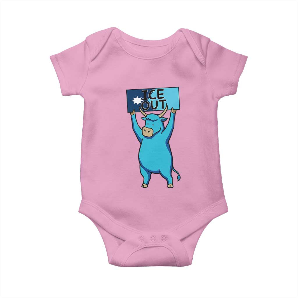 Funny Minnesota Folklore Babe The Blue Ox Baby Onesie Ice Out TS12 Light Pink Print Your Wear