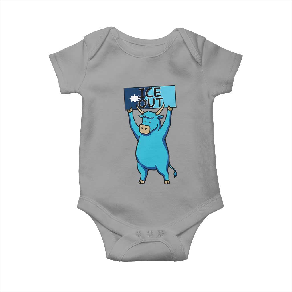 Funny Minnesota Folklore Babe The Blue Ox Baby Onesie Ice Out TS12 Sport Gray Print Your Wear