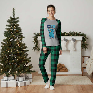 Funny Minnesota Folklore Babe The Blue Ox Plaid Pajama Set Ice Out TS12 Green Plaid Print Your Wear