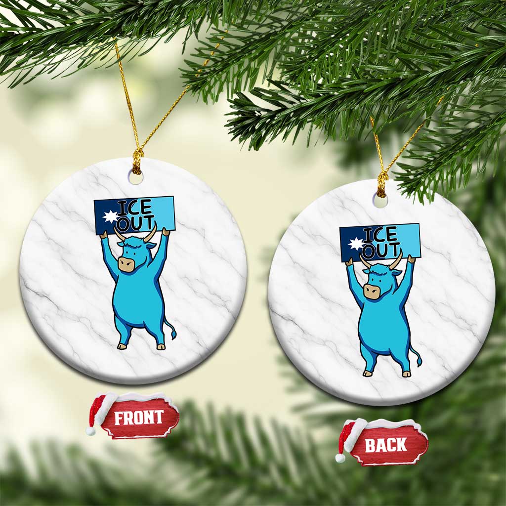 Funny Minnesota Folklore Babe The Blue Ox Ceramic Ornament Ice Out TS12 1pc White Marble Print Your Wear