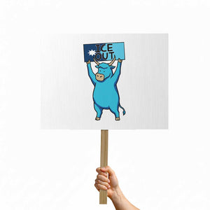 Funny Minnesota Folklore Babe The Blue Ox Protest Sign Ice Out TS12 Horizontal 18" × 24" White Print Your Wear