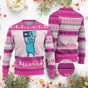 Funny Minnesota Folklore Babe The Blue Ox Ugly Christmas Sweater Ice Out TS12 Hot Pink Print Your Wear