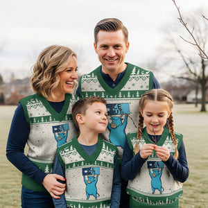 Funny Minnesota Folklore Babe The Blue Ox V-Neck Knit Sweater Vest Ice Out TS12 Beige Green Print Your Wear