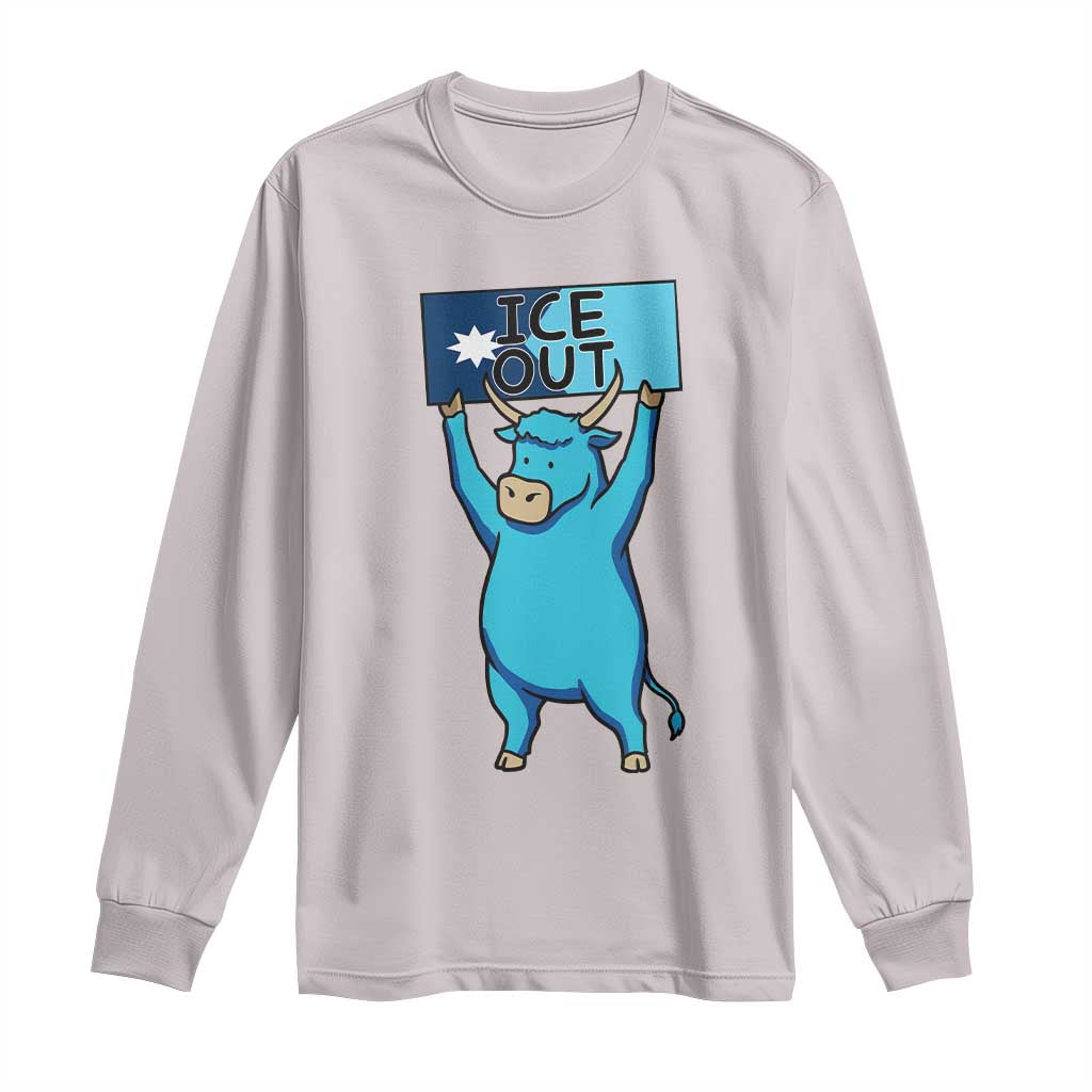 Funny Minnesota Folklore Babe The Blue Ox Long Sleeve Shirt Ice Out TS12 Ice Gray Print Your Wear