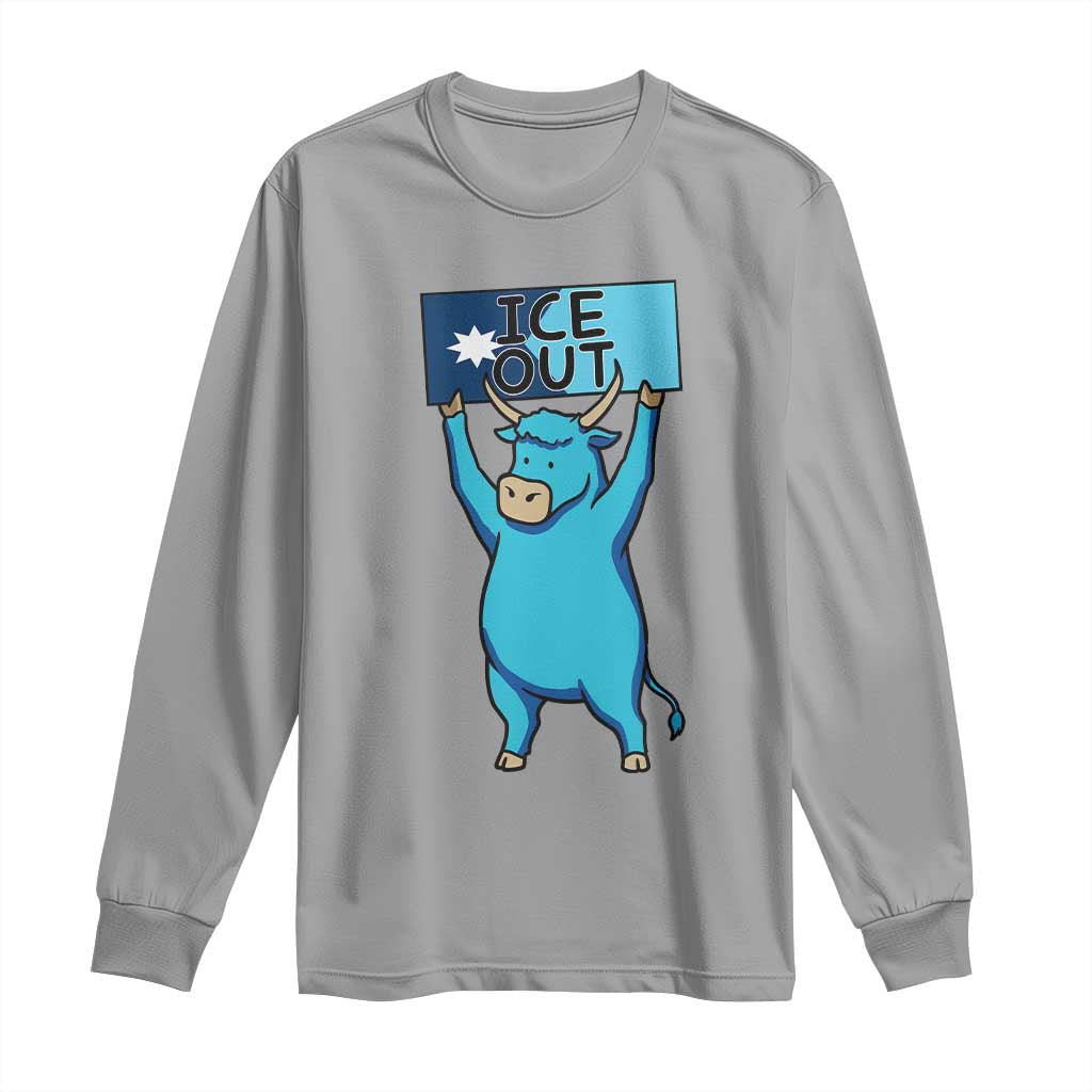 Funny Minnesota Folklore Babe The Blue Ox Long Sleeve Shirt Ice Out TS12 Sport Gray Print Your Wear