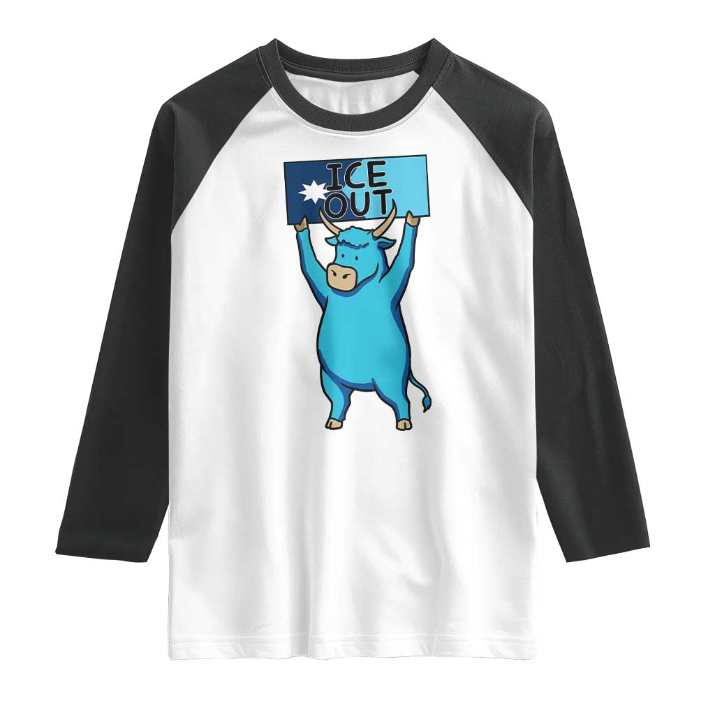 Funny Minnesota Folklore Babe The Blue Ox Raglan Shirt Ice Out TS12 White Black Print Your Wear