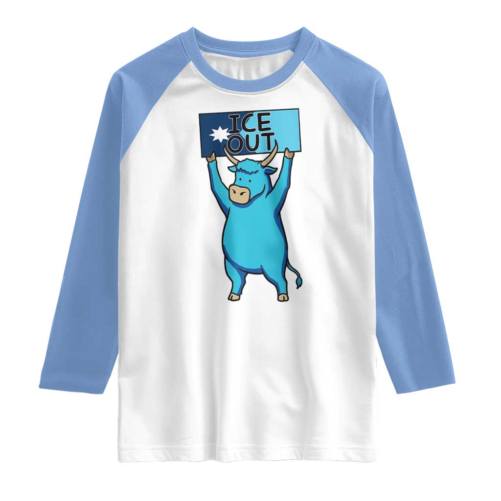 Funny Minnesota Folklore Babe The Blue Ox Raglan Shirt Ice Out TS12 White Carolina Blue Print Your Wear