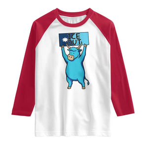 Funny Minnesota Folklore Babe The Blue Ox Raglan Shirt Ice Out TS12 White Red Print Your Wear