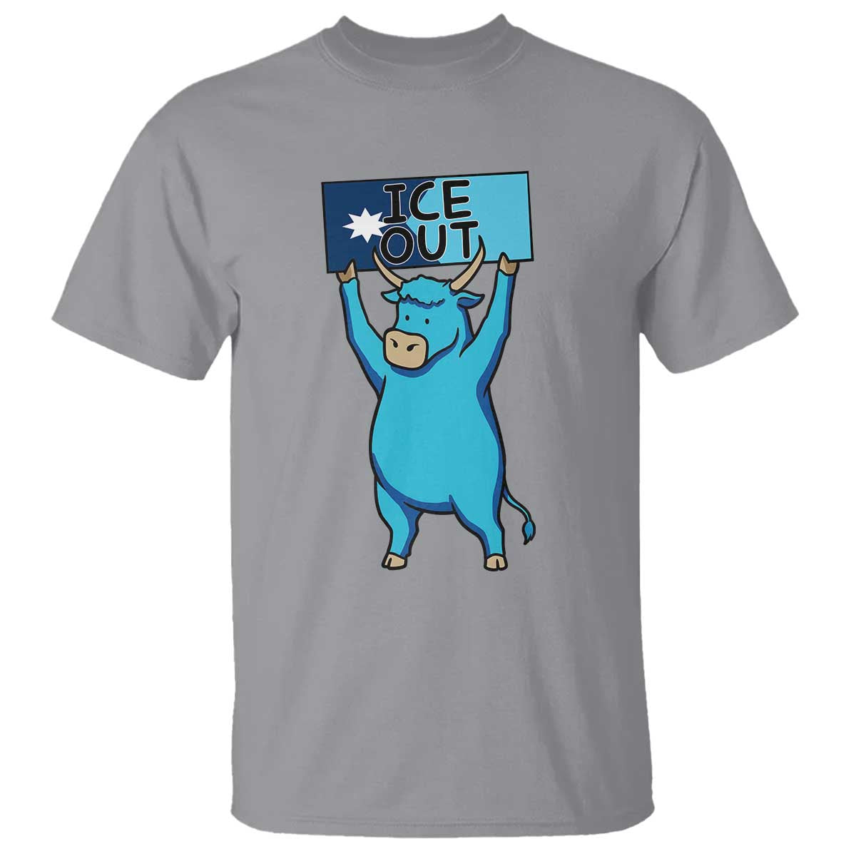 Funny Minnesota Folklore Babe The Blue Ox T Shirt Ice Out TS12 Sport Gray Print Your Wear