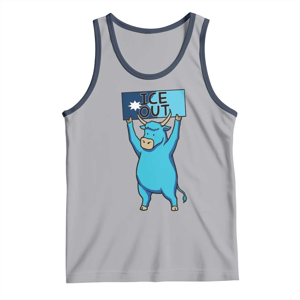 Funny Minnesota Folklore Babe The Blue Ox Tank Top Ice Out TS12 Athletic Heather Navy Print Your Wear
