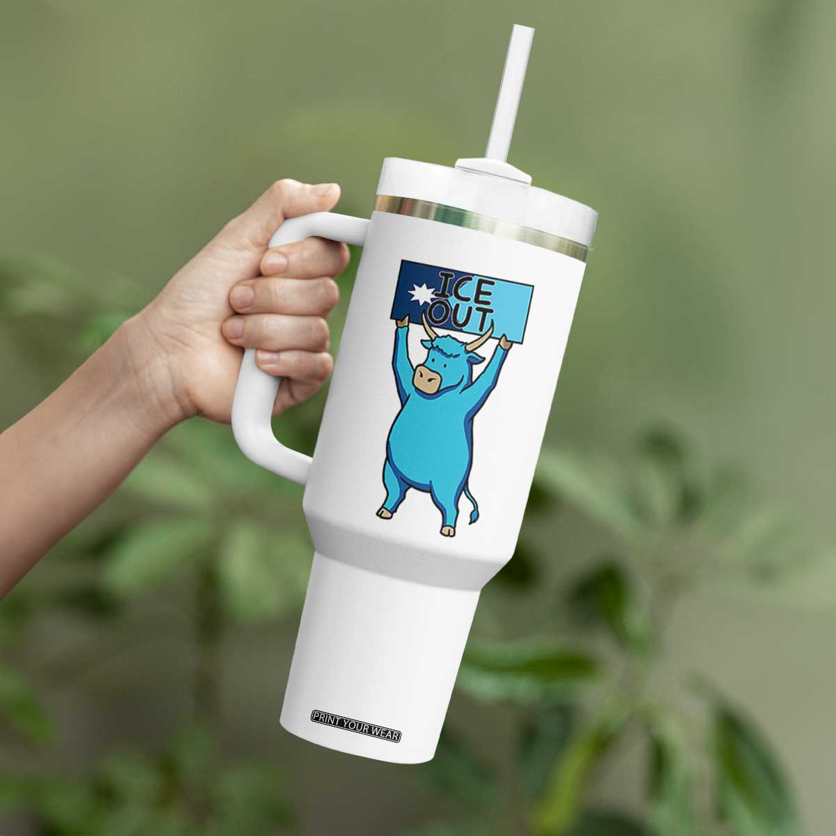 Funny Minnesota Folklore Babe The Blue Ox Tumbler With Handle Ice Out TS12 Print Your Wear