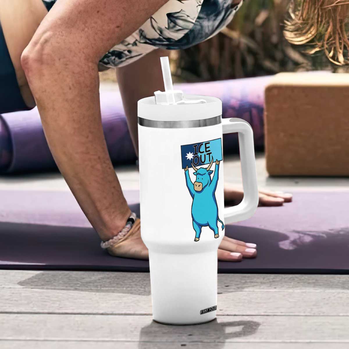 Funny Minnesota Folklore Babe The Blue Ox Tumbler With Handle Ice Out TS12 Print Your Wear