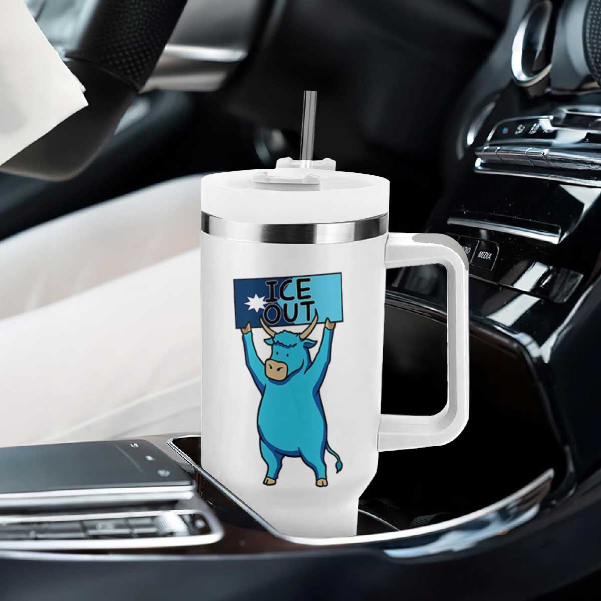 Funny Minnesota Folklore Babe The Blue Ox Tumbler With Handle Ice Out TS12 Print Your Wear