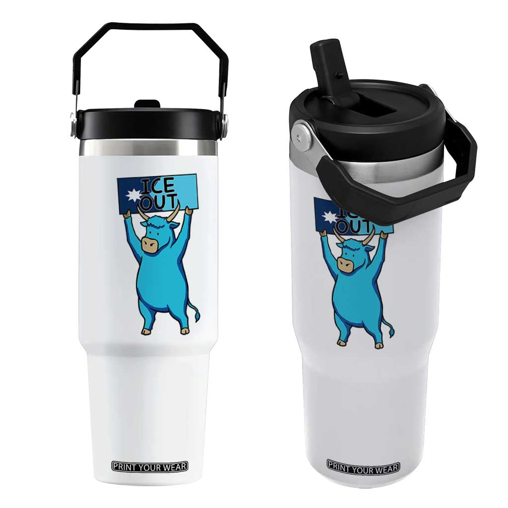 Funny Minnesota Folklore Babe The Blue Ox Flip Straw Tumbler Ice Out TS12 One Size: 30 oz White Print Your Wear