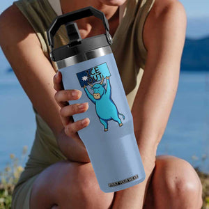 Funny Minnesota Folklore Babe The Blue Ox Flip Straw Tumbler Ice Out TS12 One Size: 30 oz Light Blue Print Your Wear
