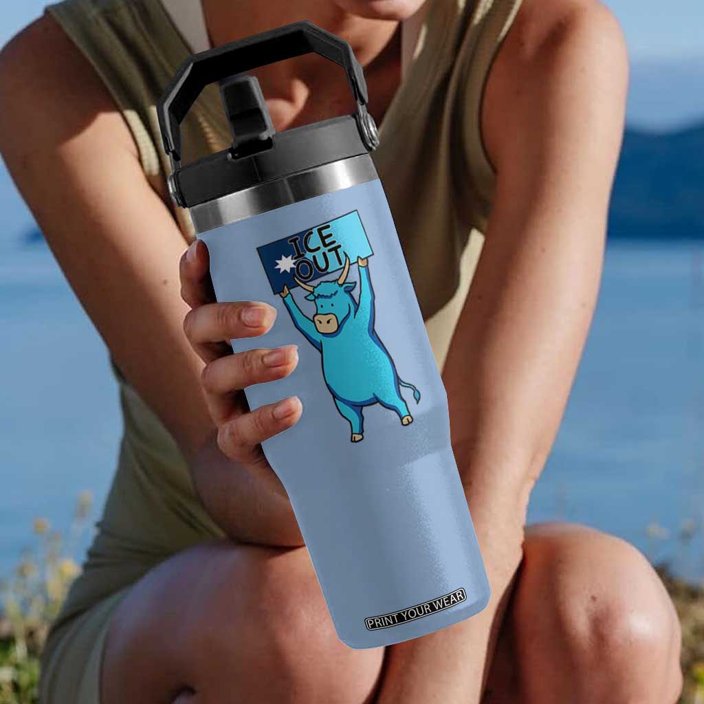 Funny Minnesota Folklore Babe The Blue Ox Flip Straw Tumbler Ice Out TS12 One Size: 30 oz Light Blue Print Your Wear