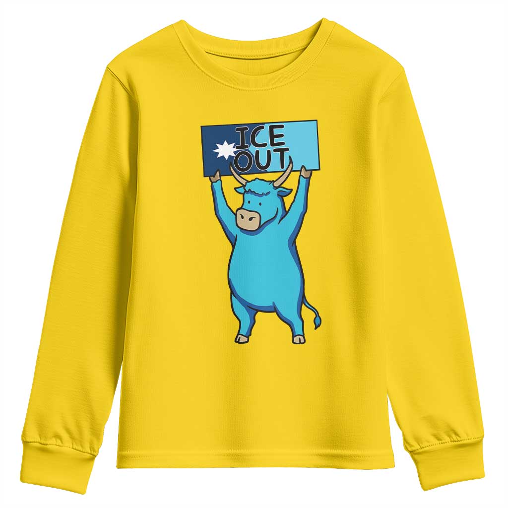 Funny Minnesota Folklore Babe The Blue Ox Youth Sweatshirt Ice Out TS12 Daisy Print Your Wear