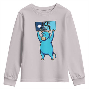 Funny Minnesota Folklore Babe The Blue Ox Youth Sweatshirt Ice Out TS12 Ice Gray Print Your Wear