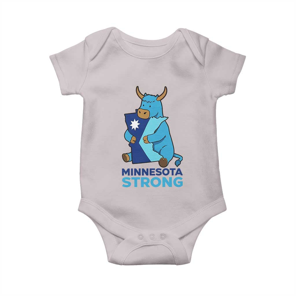 Minnesota Strong Baby Onesie Blue Ox Midwest Folklore Heritage TS12 Ice Gray Print Your Wear