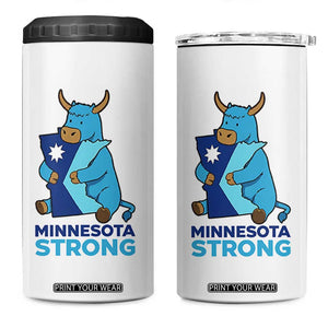 Minnesota Strong 4 in 1 Can Cooler Tumbler Blue Ox Midwest Folklore Heritage TS12 One Size: 16 oz White Print Your Wear