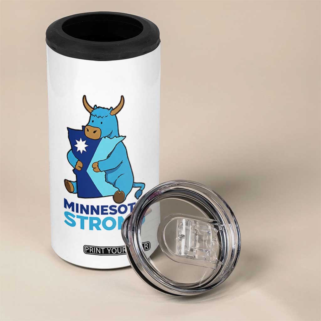 Minnesota Strong 4 in 1 Can Cooler Tumbler Blue Ox Midwest Folklore Heritage TS12 Print Your Wear