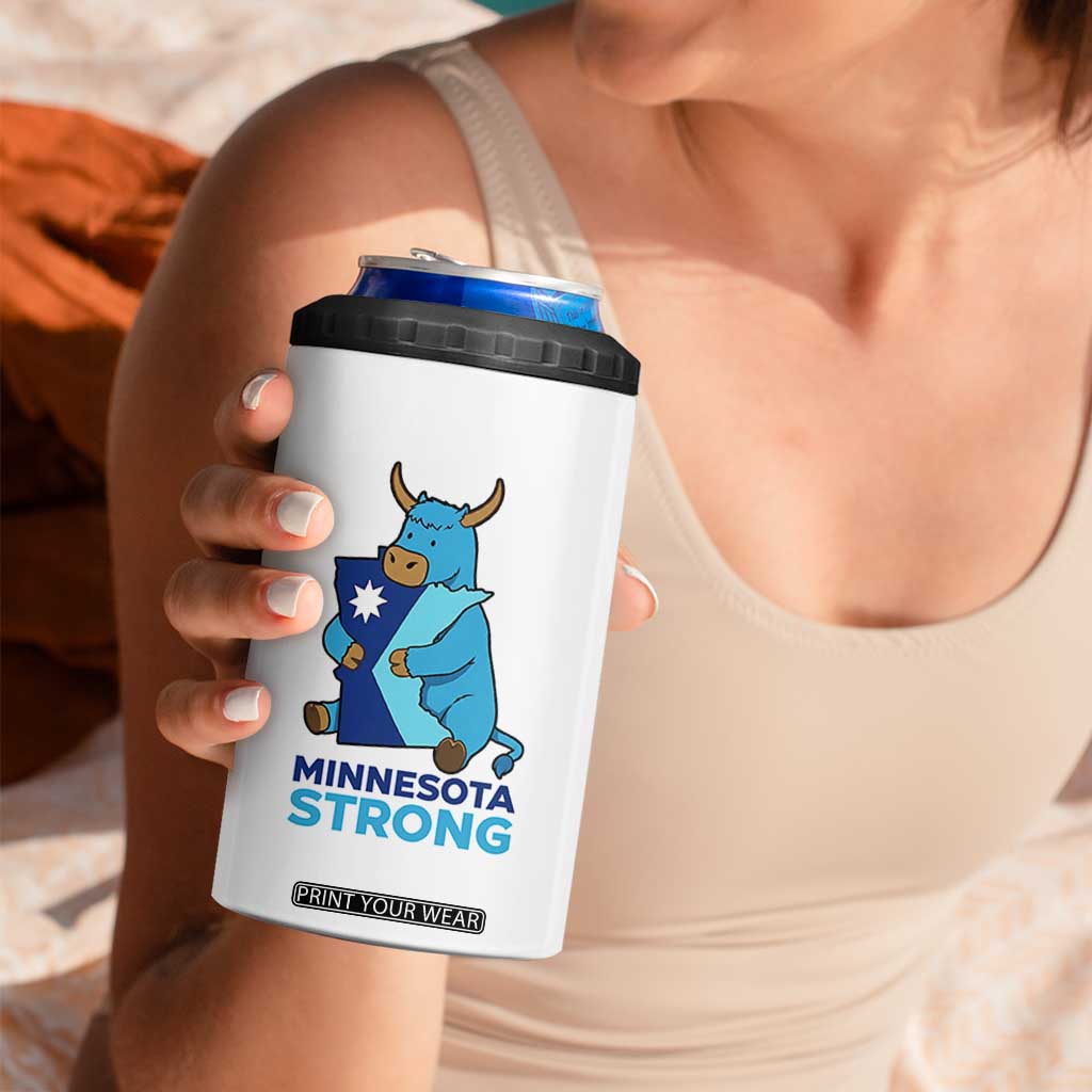 Minnesota Strong 4 in 1 Can Cooler Tumbler Blue Ox Midwest Folklore Heritage TS12 Print Your Wear