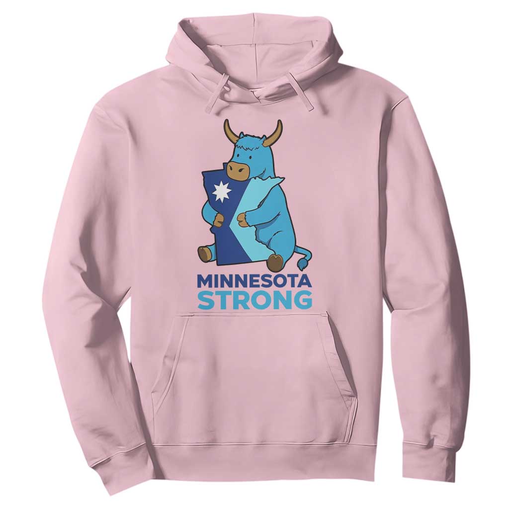 Minnesota Strong Hoodie Blue Ox Midwest Folklore Heritage TS12 Light Pink Print Your Wear