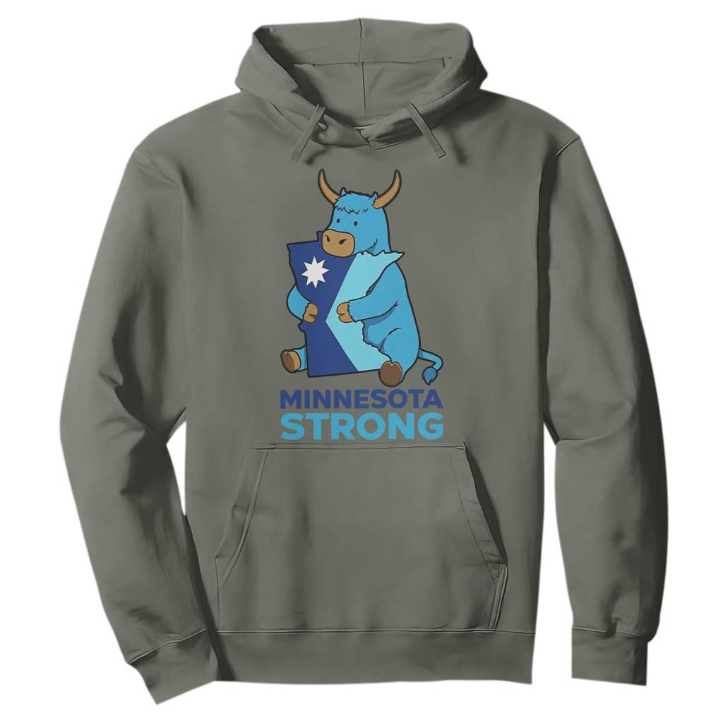 Minnesota Strong Hoodie Blue Ox Midwest Folklore Heritage TS12 Military Green Print Your Wear