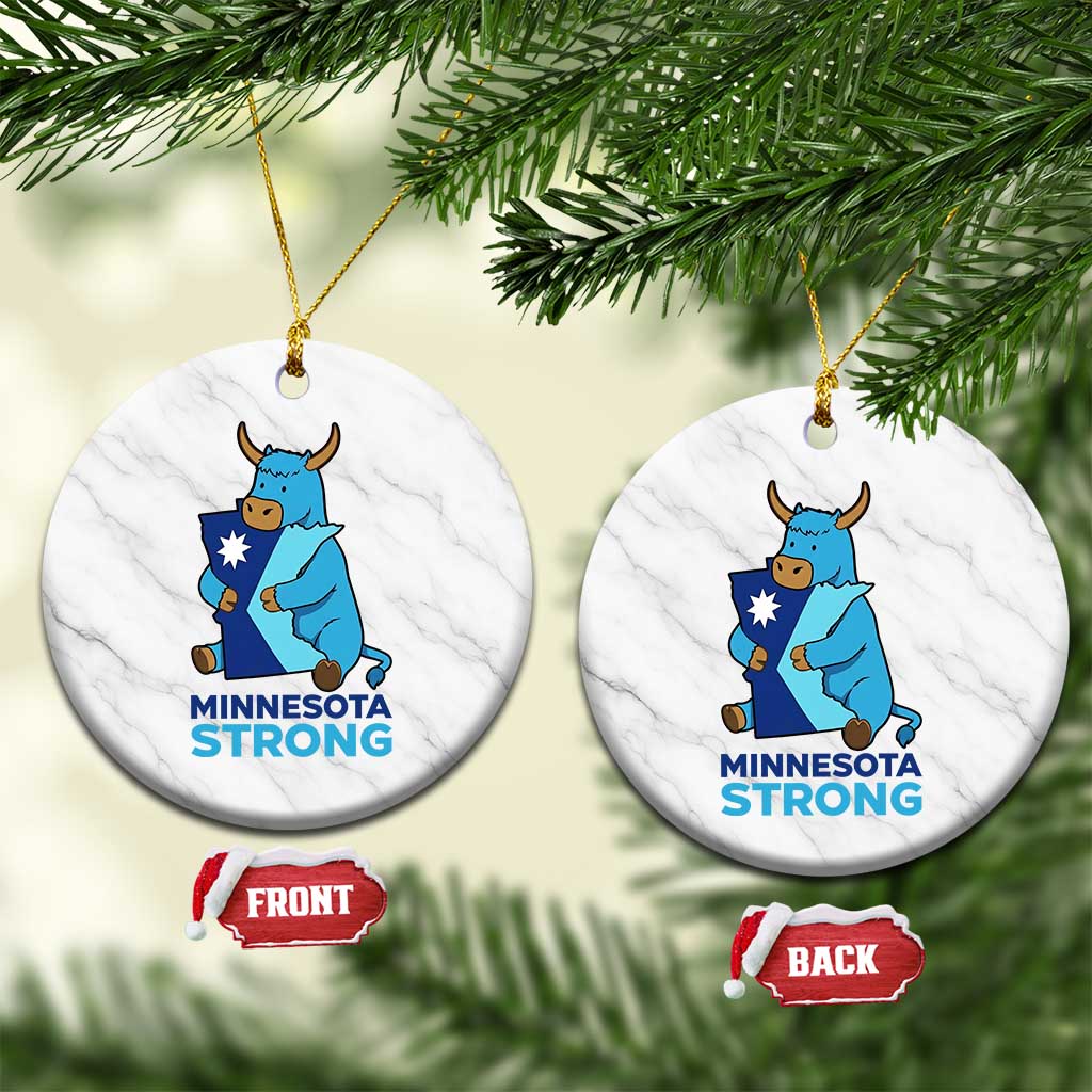 Minnesota Strong Ceramic Ornament Blue Ox Midwest Folklore Heritage TS12 1pc White Marble Print Your Wear