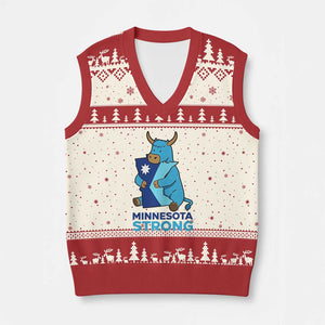 Minnesota Strong V-Neck Knit Sweater Vest Blue Ox Midwest Folklore Heritage TS12 Beige Red Print Your Wear