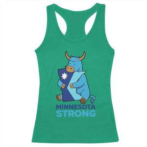 Minnesota Strong Racerback Tank Top Blue Ox Midwest Folklore Heritage TS12 Irish Green Print Your Wear
