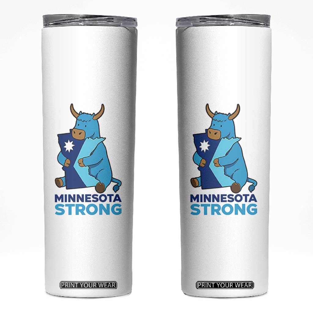 Minnesota Strong Skinny Tumbler Blue Ox Midwest Folklore Heritage TS12 White Print Your Wear