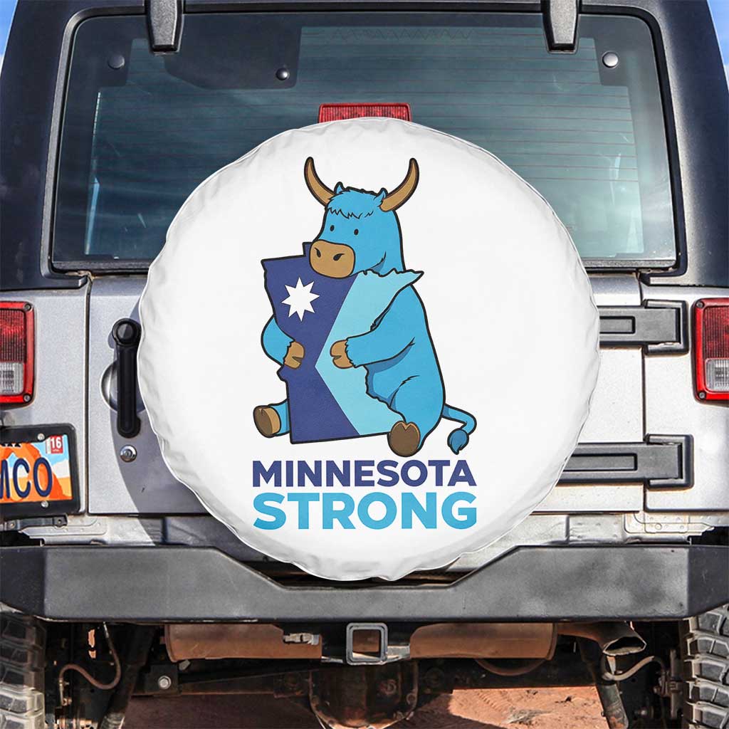 Minnesota Strong Spare Tire Cover Blue Ox Midwest Folklore Heritage TS12 No hole White Print Your Wear