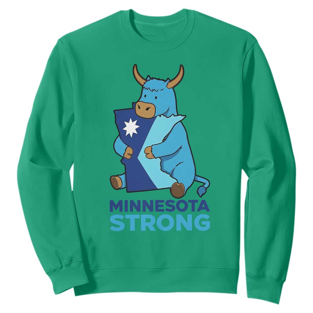 Minnesota Strong Sweatshirt Blue Ox Midwest Folklore Heritage TS12 Irish Green Print Your Wear